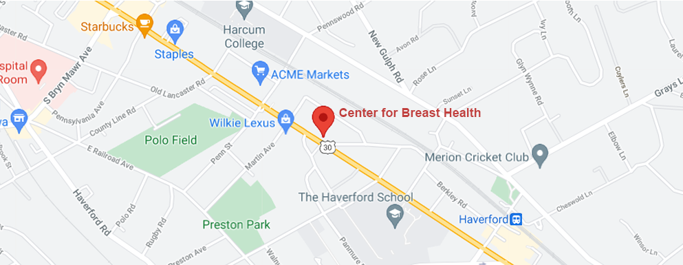 Center for Breast Health Haverford map