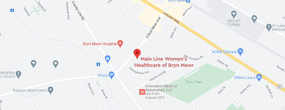 Main Line Women's Healthcare Bryn Mawr map