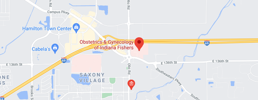 Obstetrics and Gynecology of IN Fishers map - Axia Women's Health