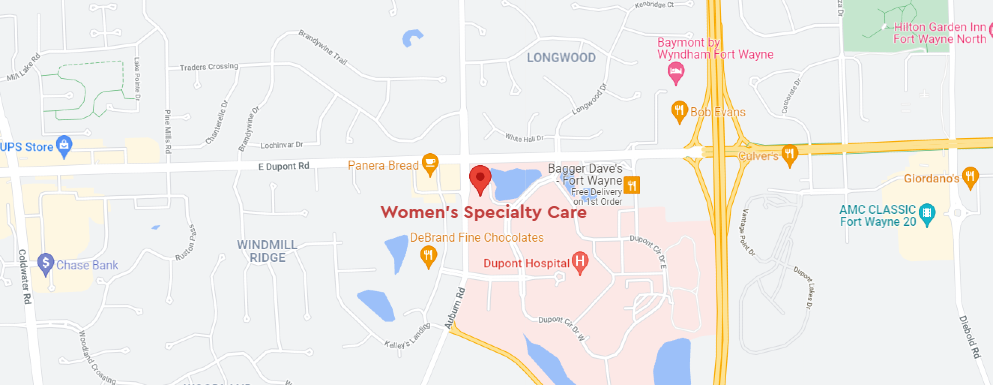 Map image for Women's Specialty Care Fort Wayne, IN location