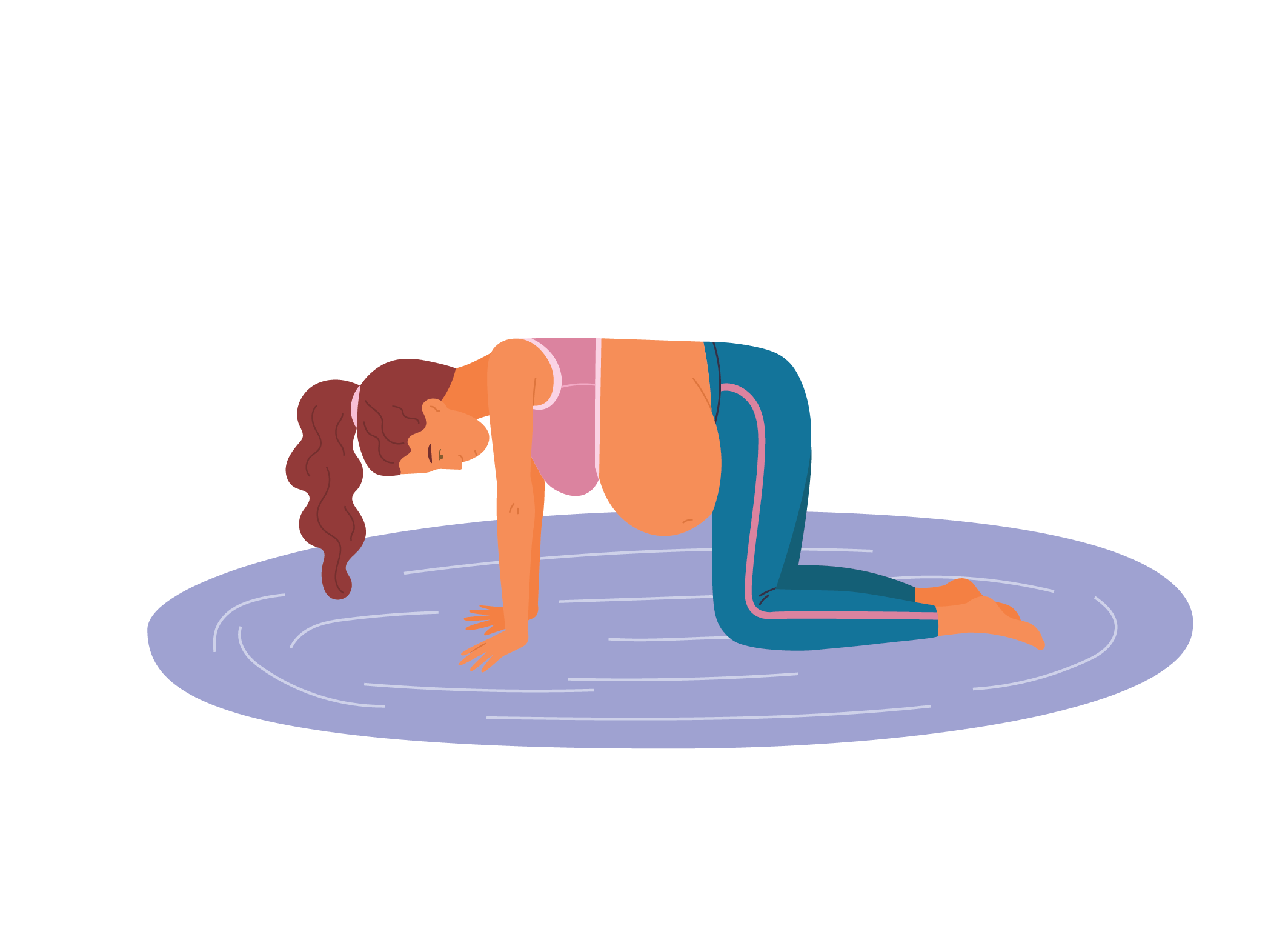 drawing of woman on all fours birth position