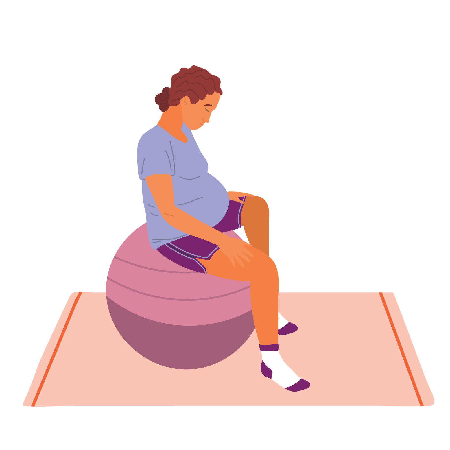 drawing of woman in sitting birth position